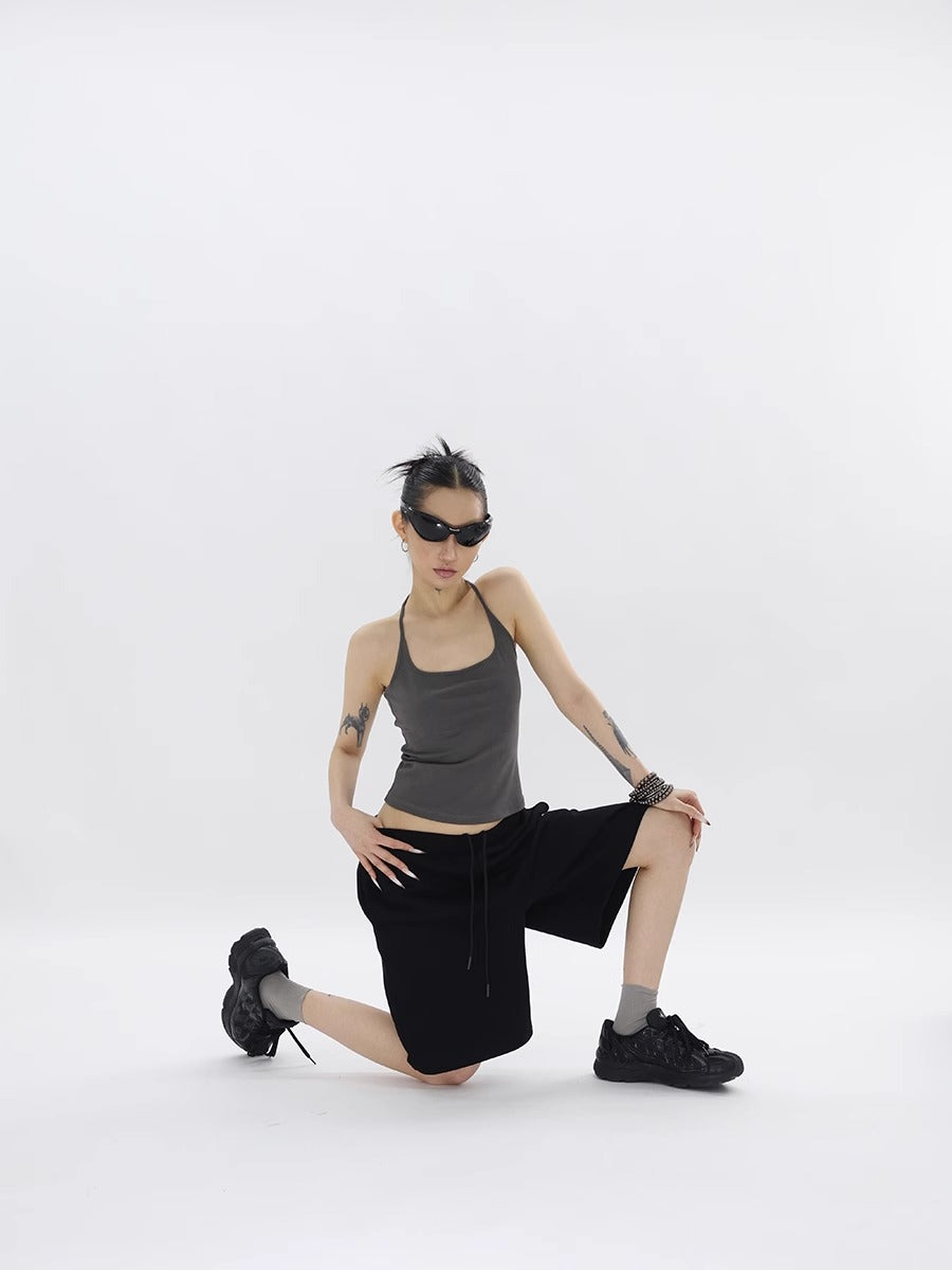 FUZZYKON | Fine Ribbed Large U-Neck Slim Fit Racerback Tank Dress [ID:]