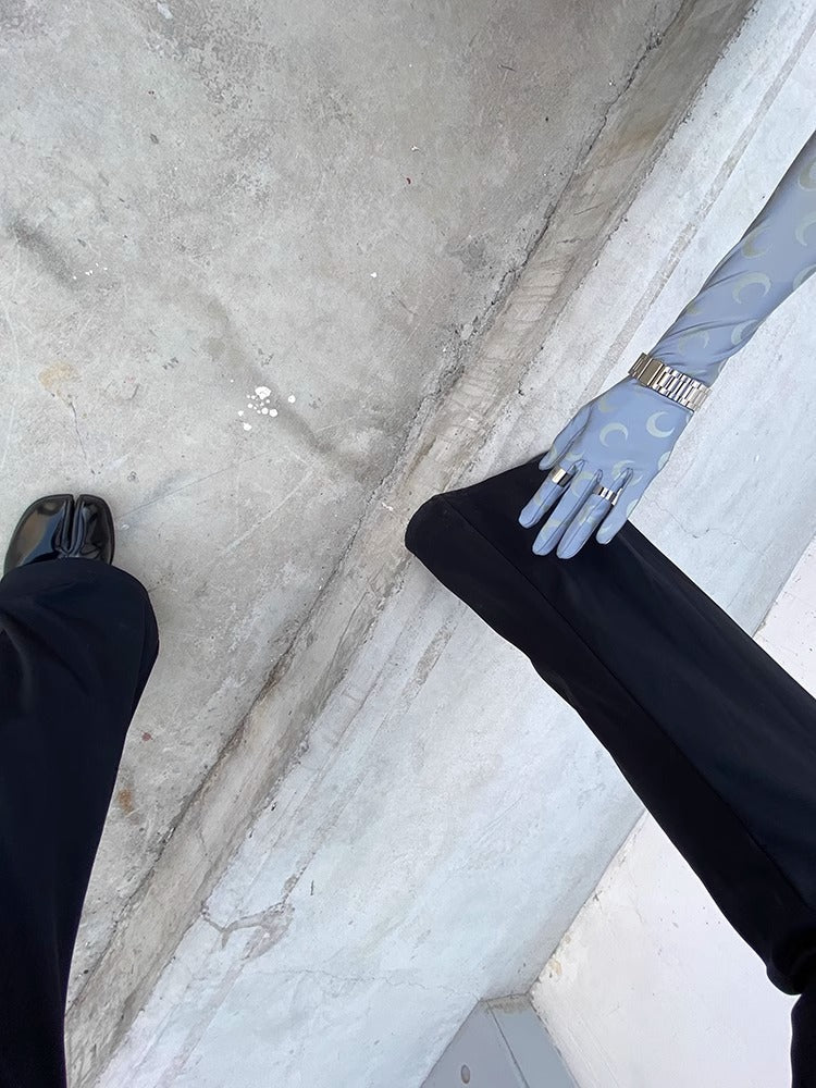 FUZZYKON | Black High Elastic Slimming Shaping Flared Tall Petite Pants [ID:]