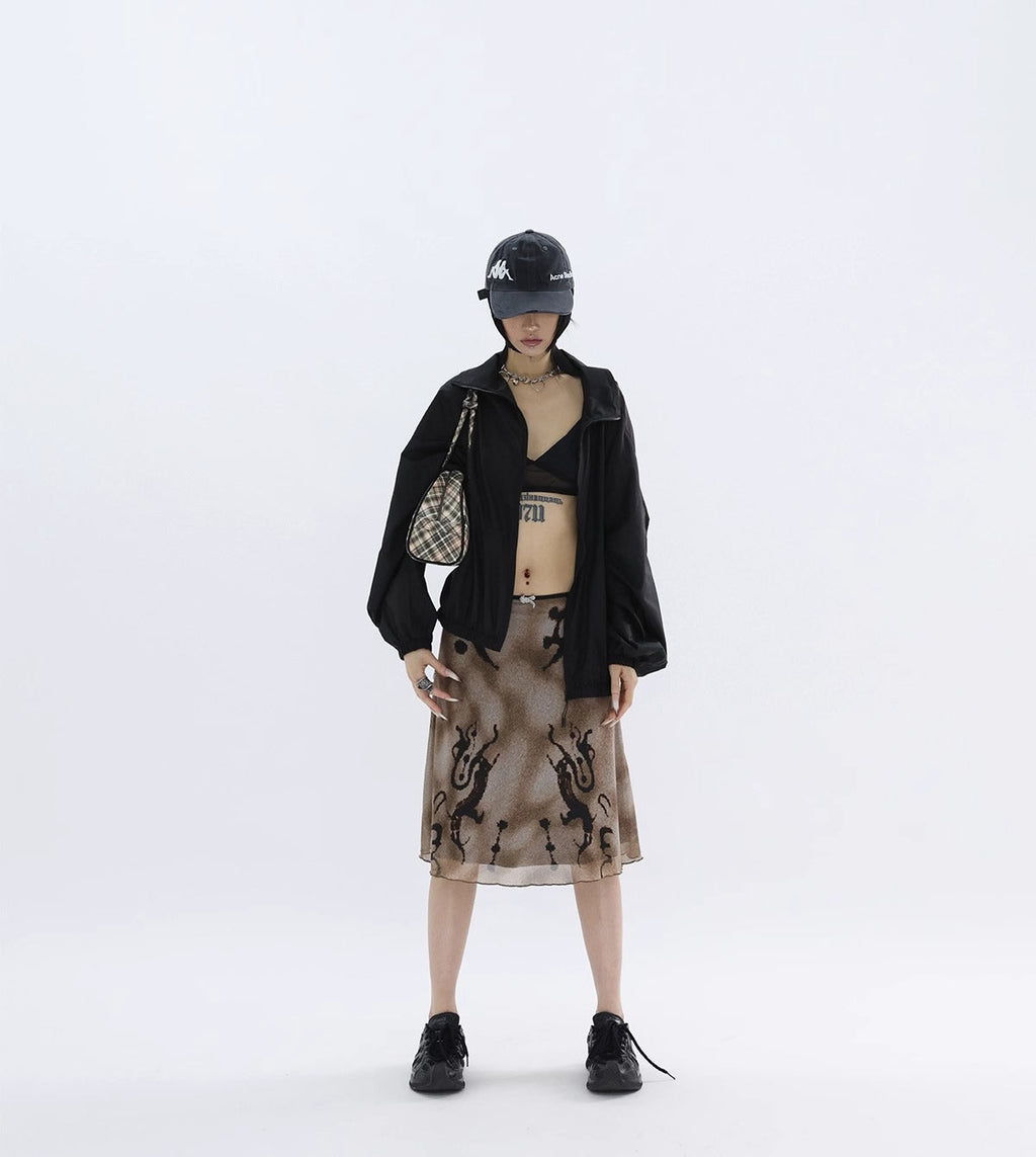 FUZZYKON | Ultra-Light 50G Functional Sun-Protective Windbreaker Jacket Skirt Set [ID:]