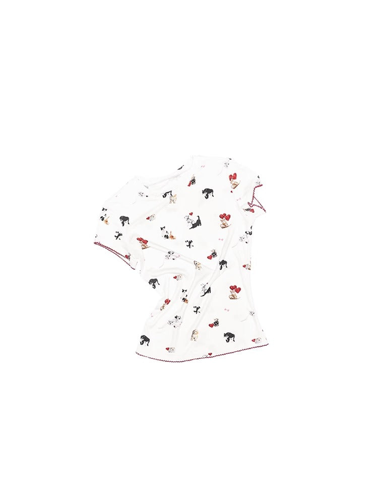 1JINN STUDIO
 | Cartoon Animal Graphic Stretch Slim Fit Crop T-Shirt [ID:]