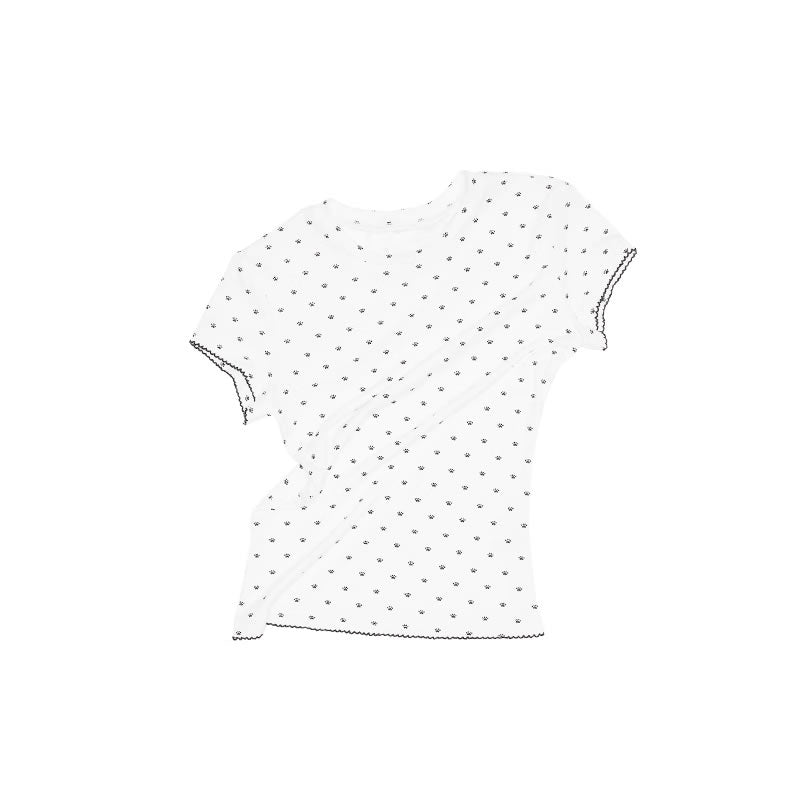 1JINN STUDIO
 | Cartoon Animal Graphic Stretch Slim Fit Crop T-Shirt [ID:]