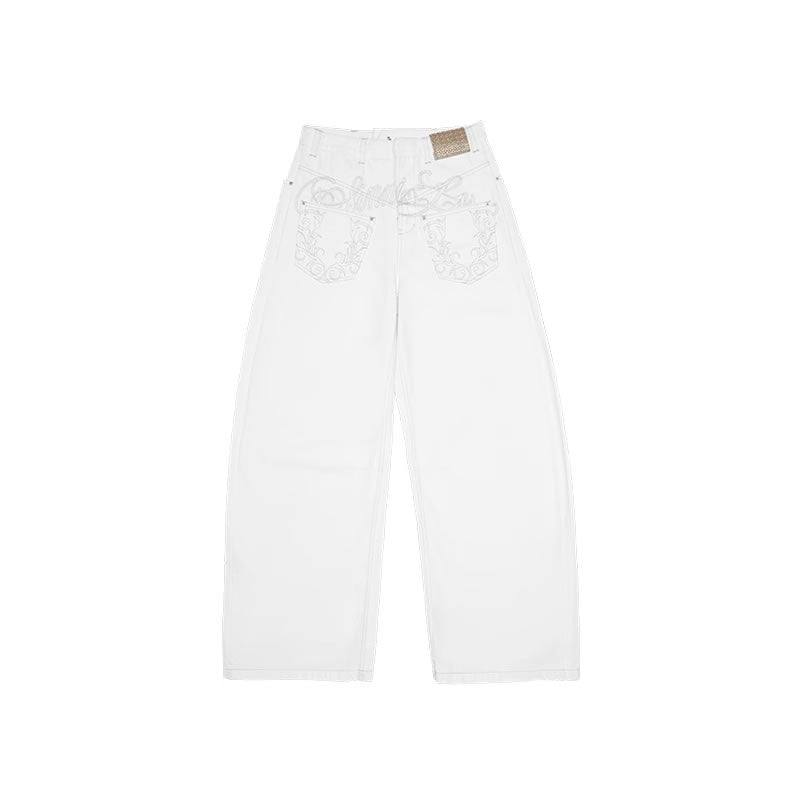 1JINN STUDIO | Washed Low Rise Banana Cut Wide Leg Denim Pants [ID:]