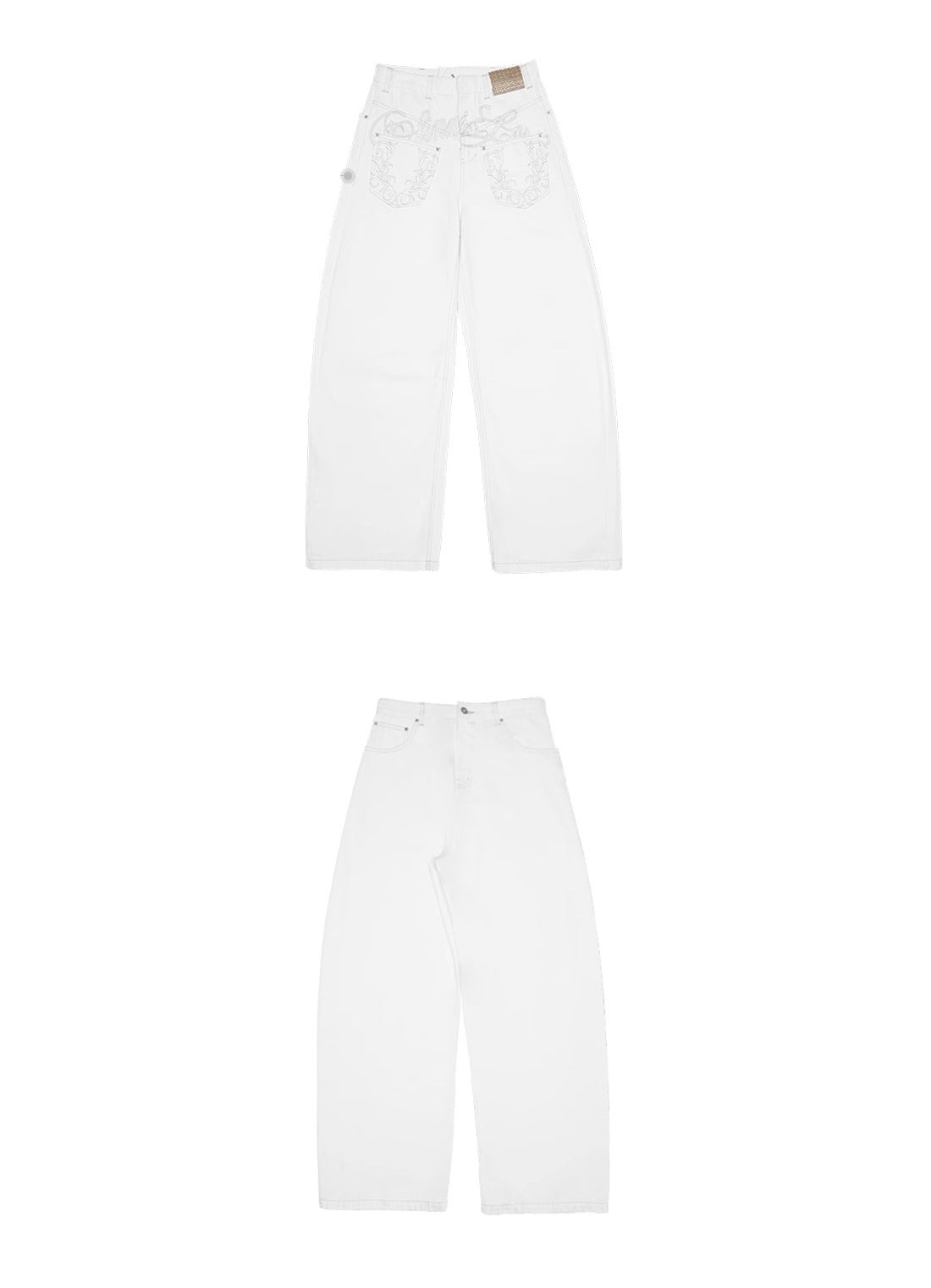 1JINN STUDIO | Washed Low Rise Banana Cut Wide Leg Denim Pants [ID:]