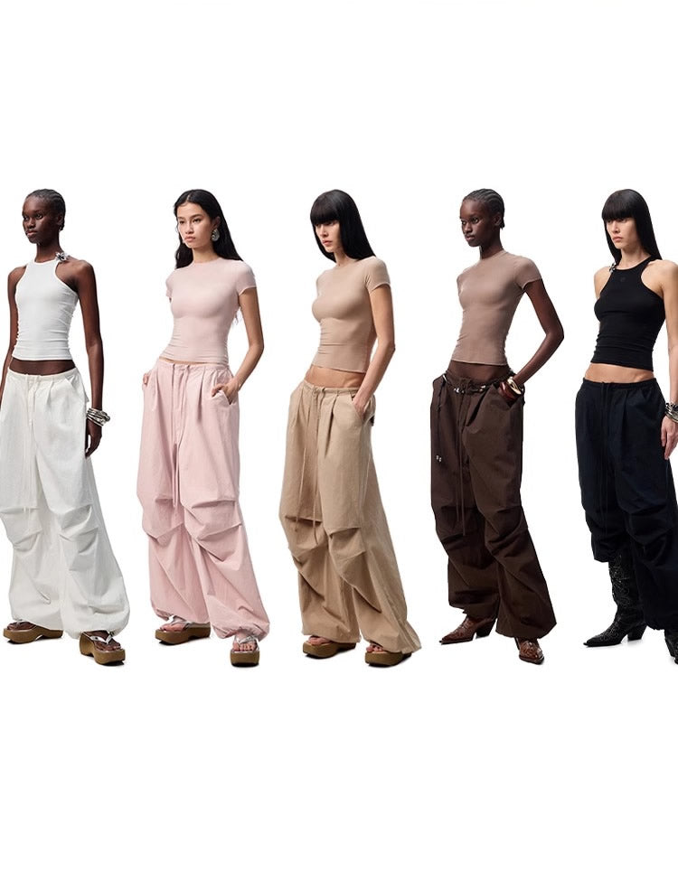 1JINN STUDIO | Washed Loose Wrinkled Balloon Fit Cargo Pants [ID:]