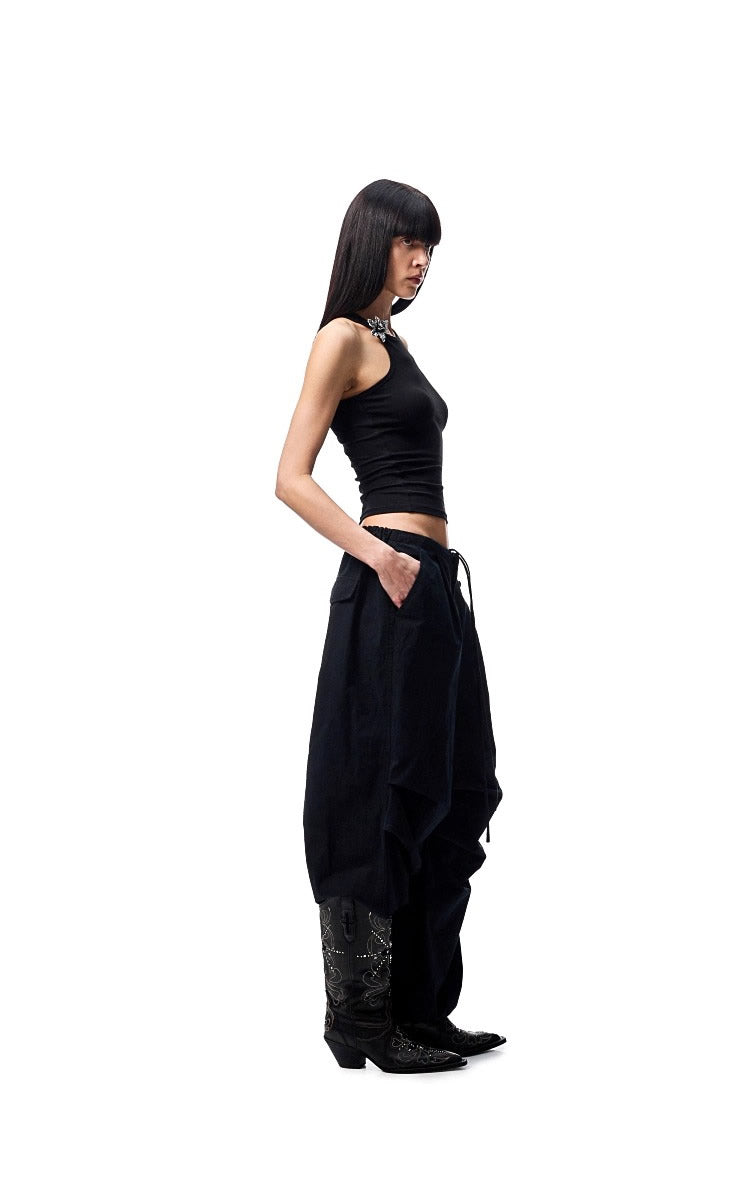 1JINN STUDIO | Washed Loose Wrinkled Balloon Fit Cargo Pants [ID:]