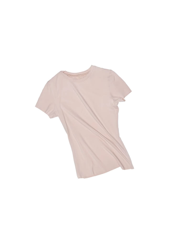 1JINN STUDIO | Raw Edge Solid Color High Stretch Slim Fit T-Shirt [ID:]