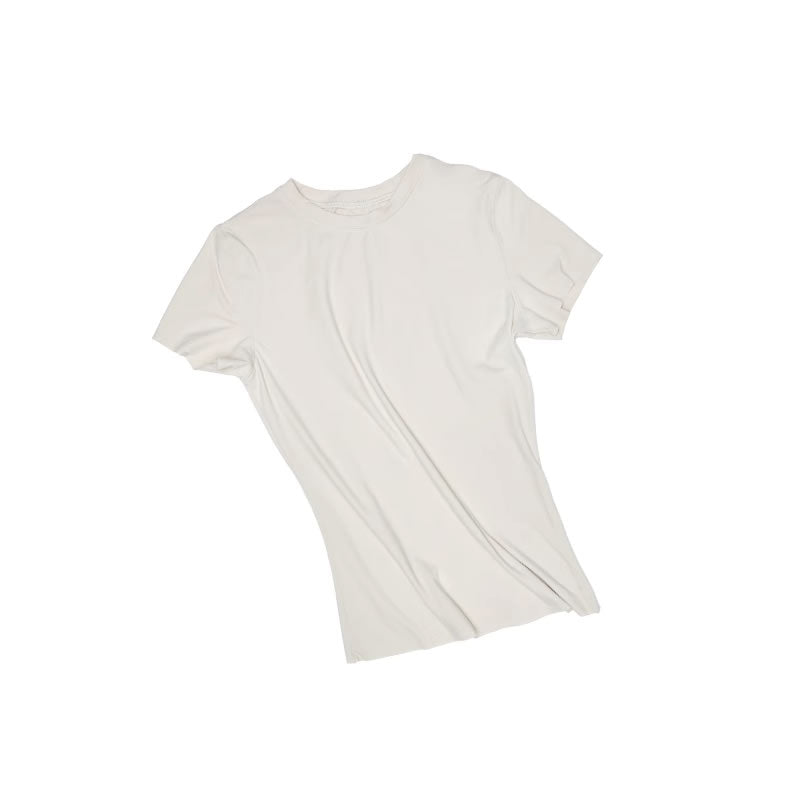 1JINN STUDIO | Raw Edge Solid Color High Stretch Slim Fit T-Shirt [ID:]