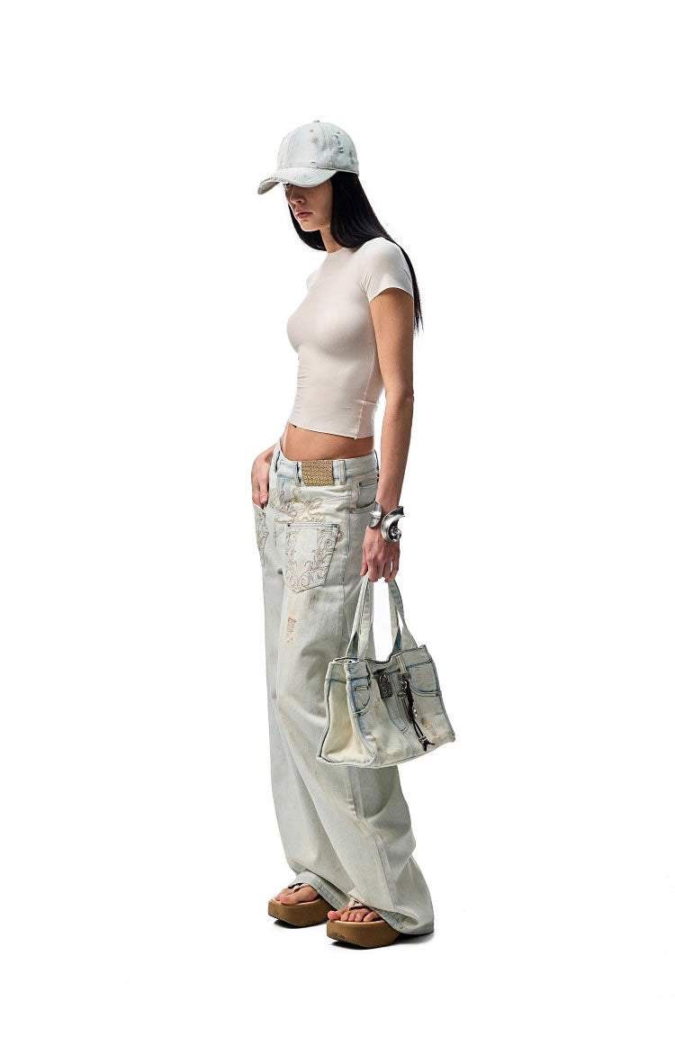 1JINN STUDIO | Raw Edge Solid Color High Stretch Slim Fit T-Shirt [ID:]