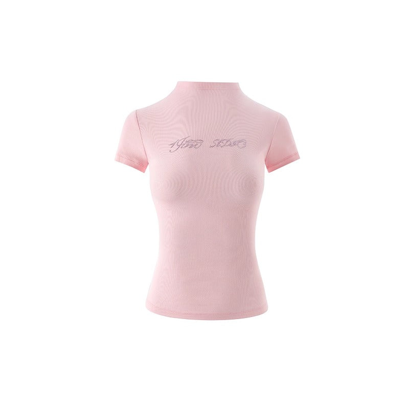 1JINN STUDIO | Modal Rhinestone Stretch Slim Fit Crew Neck T-Shirt [ID:]