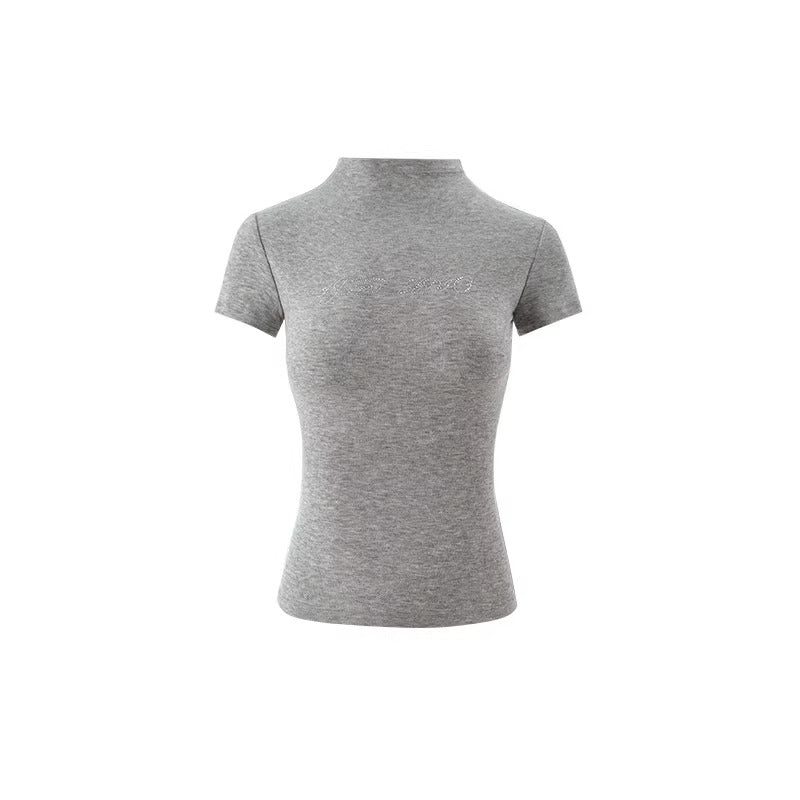 1JINN STUDIO | Modal Rhinestone Stretch Slim Fit Crew Neck T-Shirt [ID:]