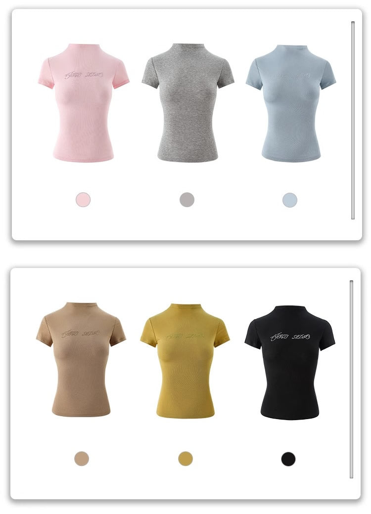 1JINN STUDIO | Modal Rhinestone Stretch Slim Fit Crew Neck T-Shirt [ID:]