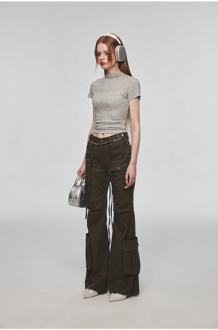 1JINN STUDIO | Modal Rhinestone Stretch Slim Fit Crew Neck T-Shirt [ID:]