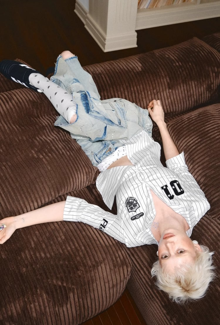 1JINN STUDIO | Low Rise Washed Paint Splash Pet Print Denim Pants [ID:]