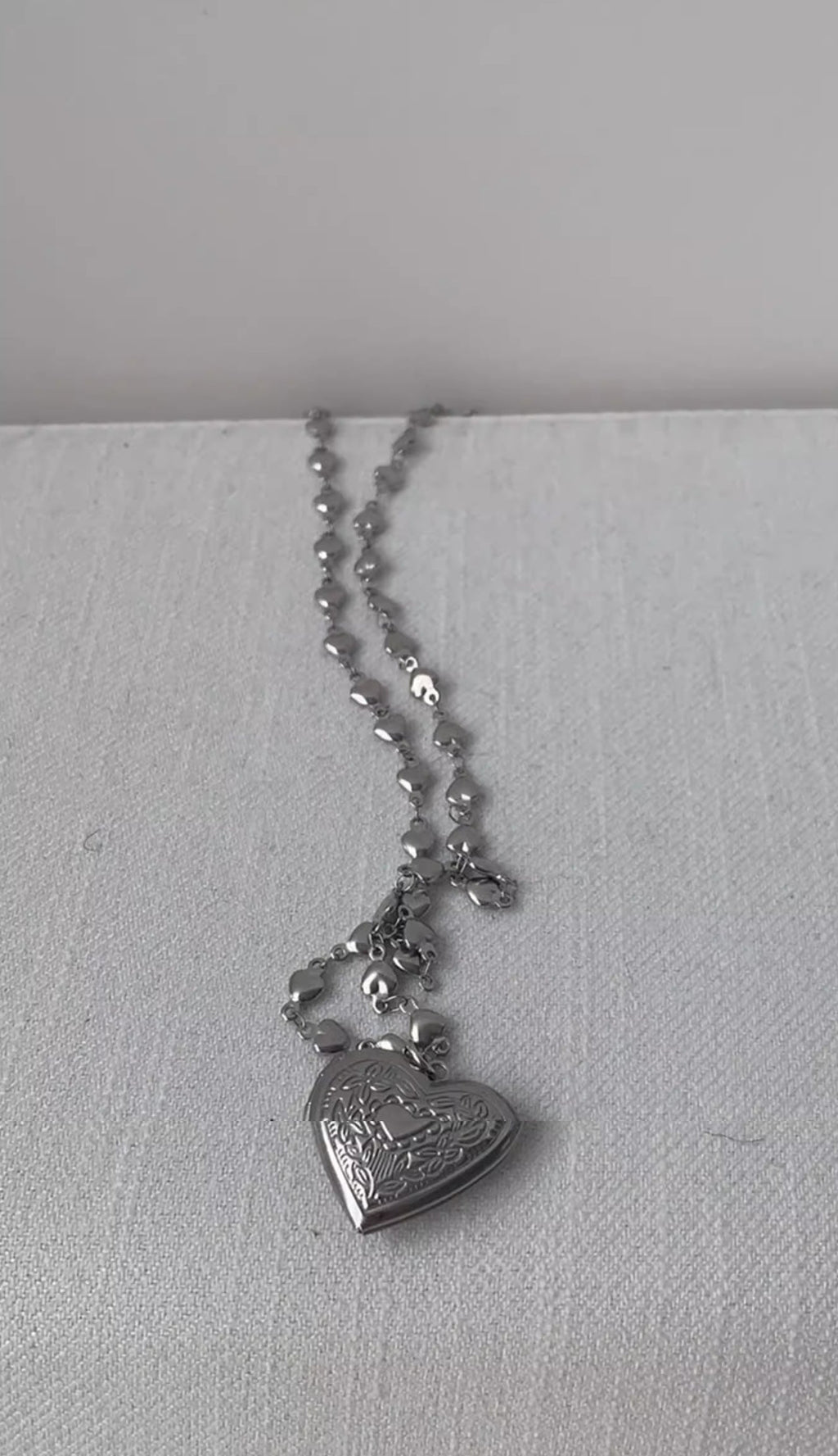 Korean Carved Heart Rope Chain Layered Sweet Necklace
 [ID:0032AC]