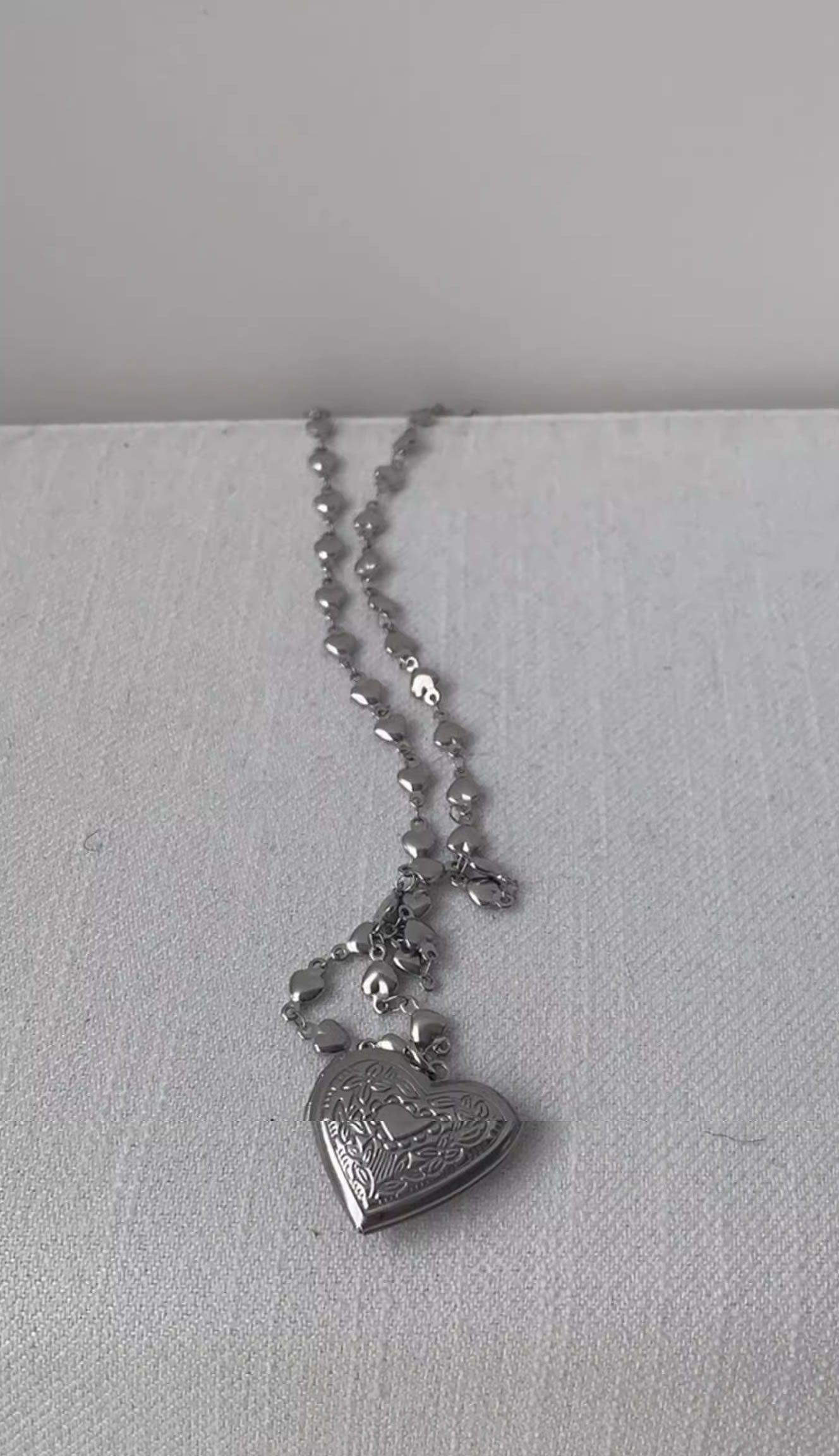 Korean Carved Heart Rope Chain Layered Sweet Necklace
 [ID:0032AC]