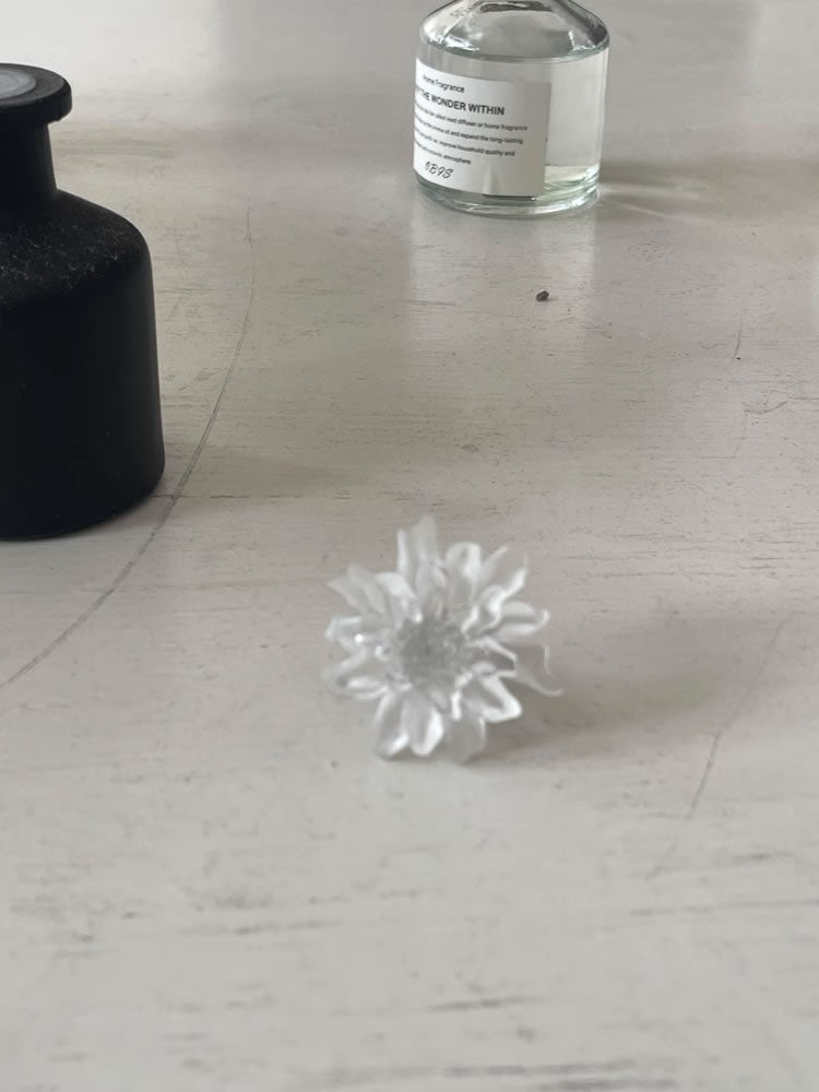 Matte Floral Adjustable Chunky Statement Finger Ring
 [ID:0033AC]