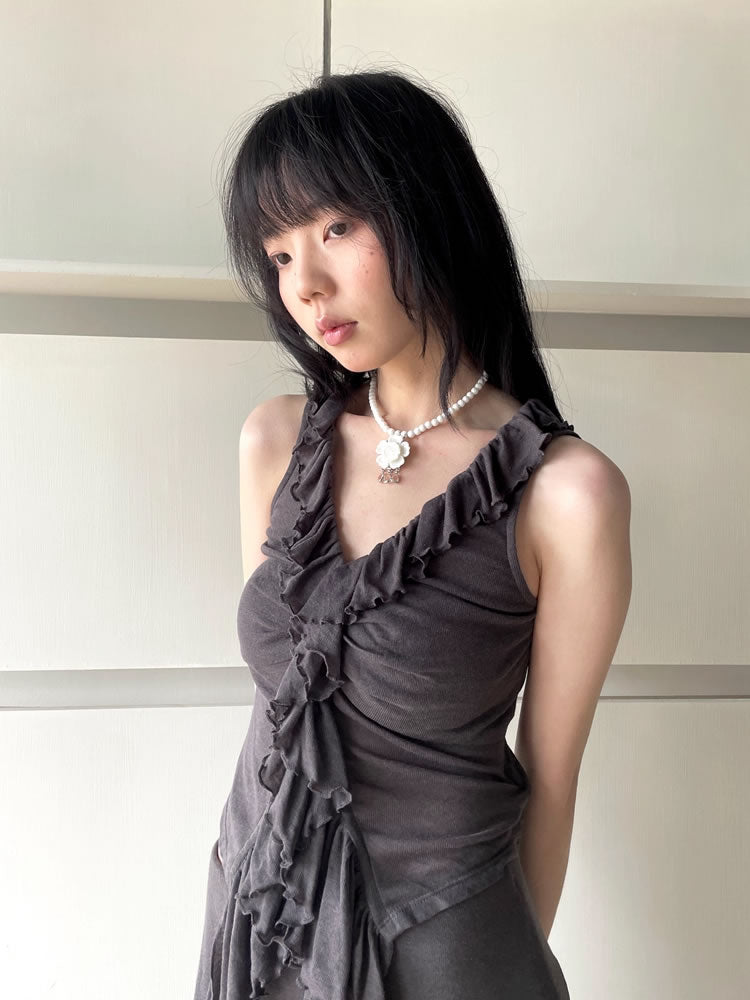 New Chinese Style Floral Shell Beaded Natural Stone Necklace
 [ID:0040AC]
