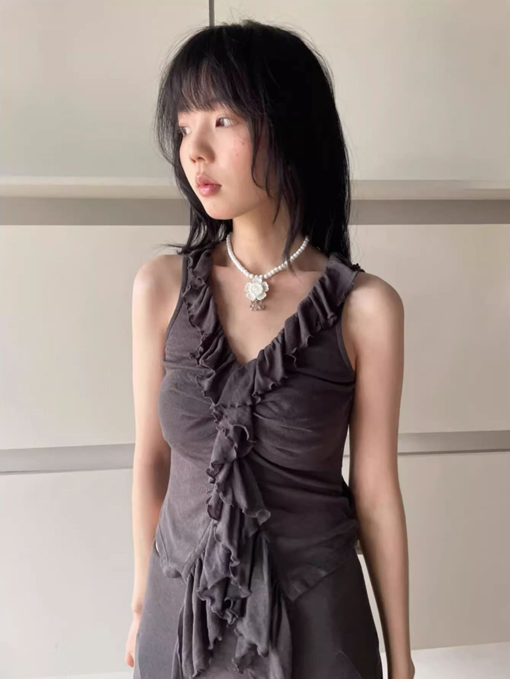 New Chinese Style Floral Shell Beaded Natural Stone Necklace
 [ID:0040AC]