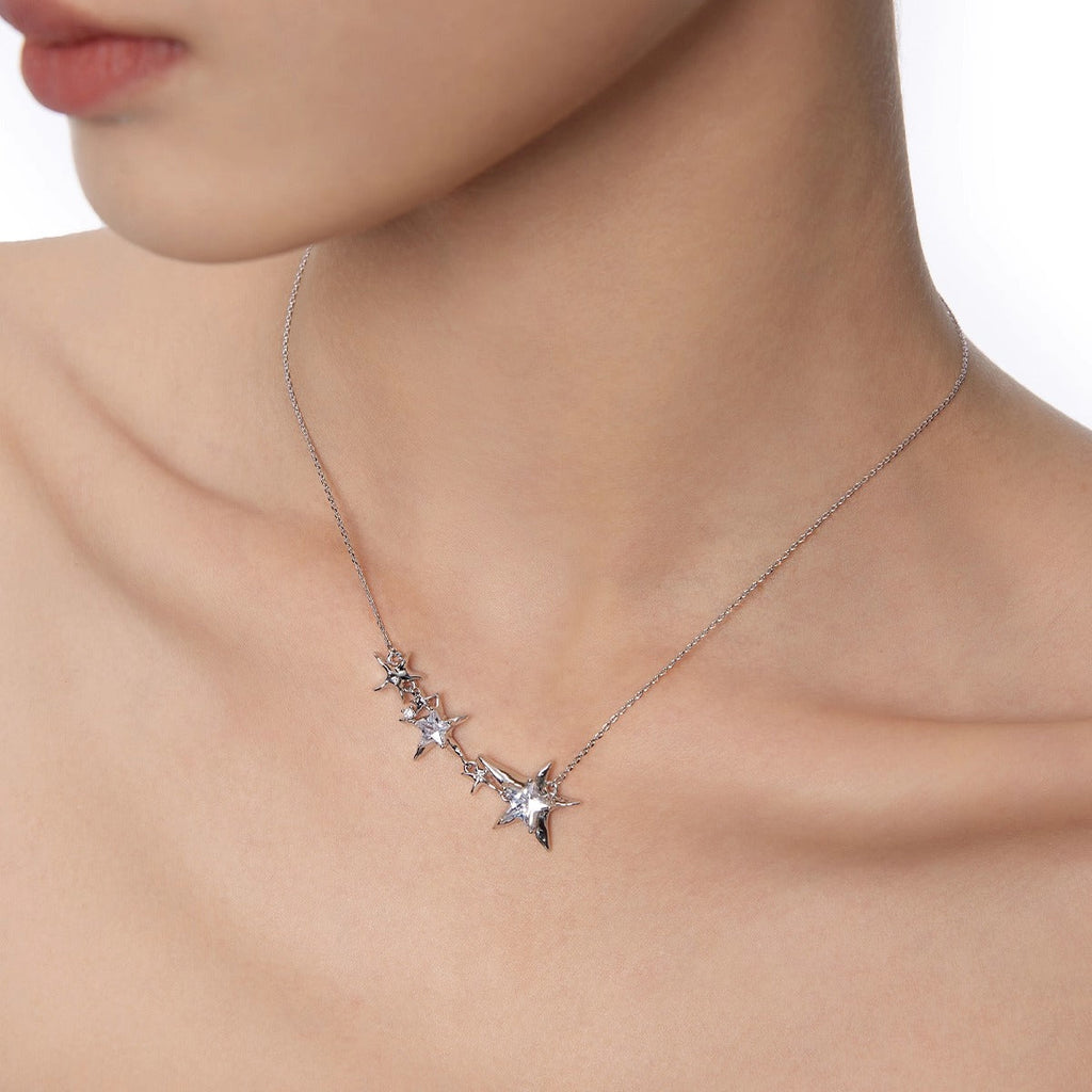 Star Pendant Delicate Layered 2024 Gift Necklace
 [ID:0043AC]