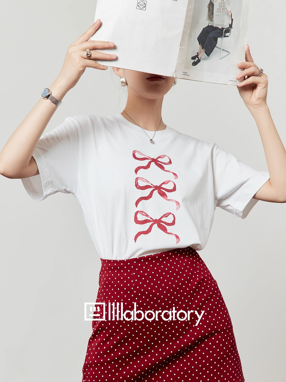 Zhouliwu Round Neck Loose Fit Graphic Cotton T-Shirt
 [ID:0046TO]