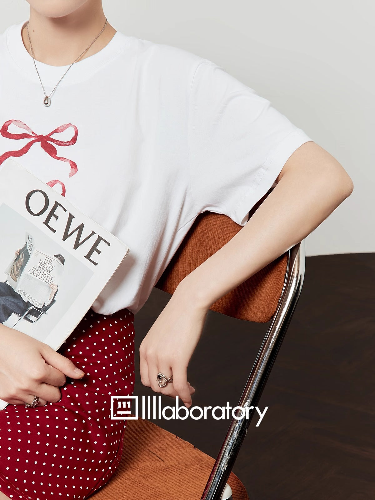 Zhouliwu Round Neck Loose Fit Graphic Cotton T-Shirt
 [ID:0046TO]