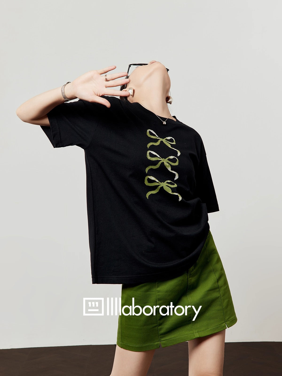 Zhouliwu Round Neck Loose Fit Graphic Cotton T-Shirt
 [ID:0046TO]