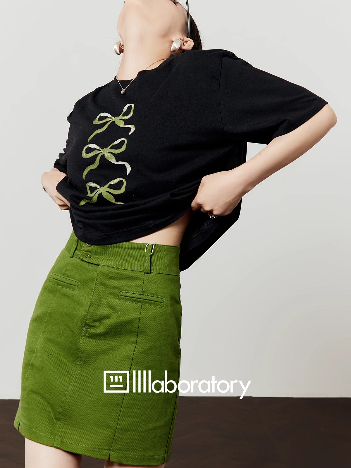 Zhouliwu Round Neck Loose Fit Graphic Cotton T-Shirt
 [ID:0046TO]