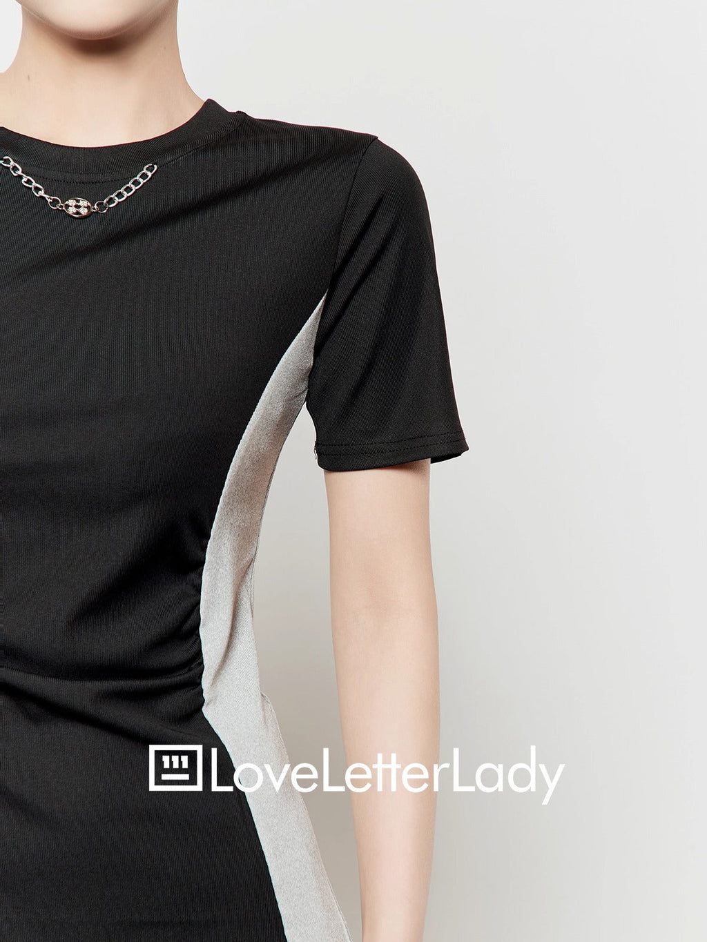 Artistic Color Block Waist T-Shirt Style Elegant Summer Dress
 [ID:0048OP]