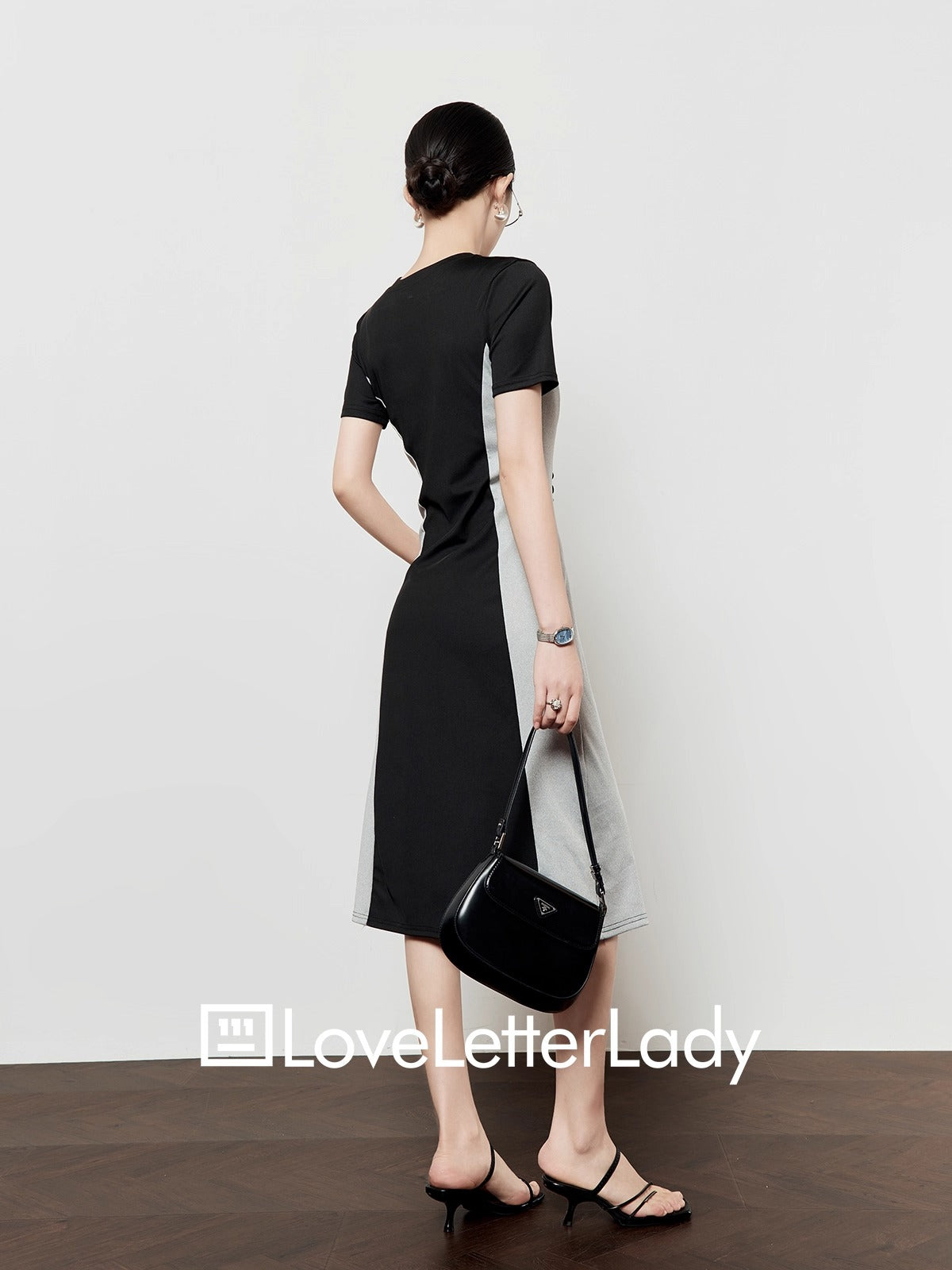 Artistic Color Block Waist T-Shirt Style Elegant Summer Dress
 [ID:0048OP]