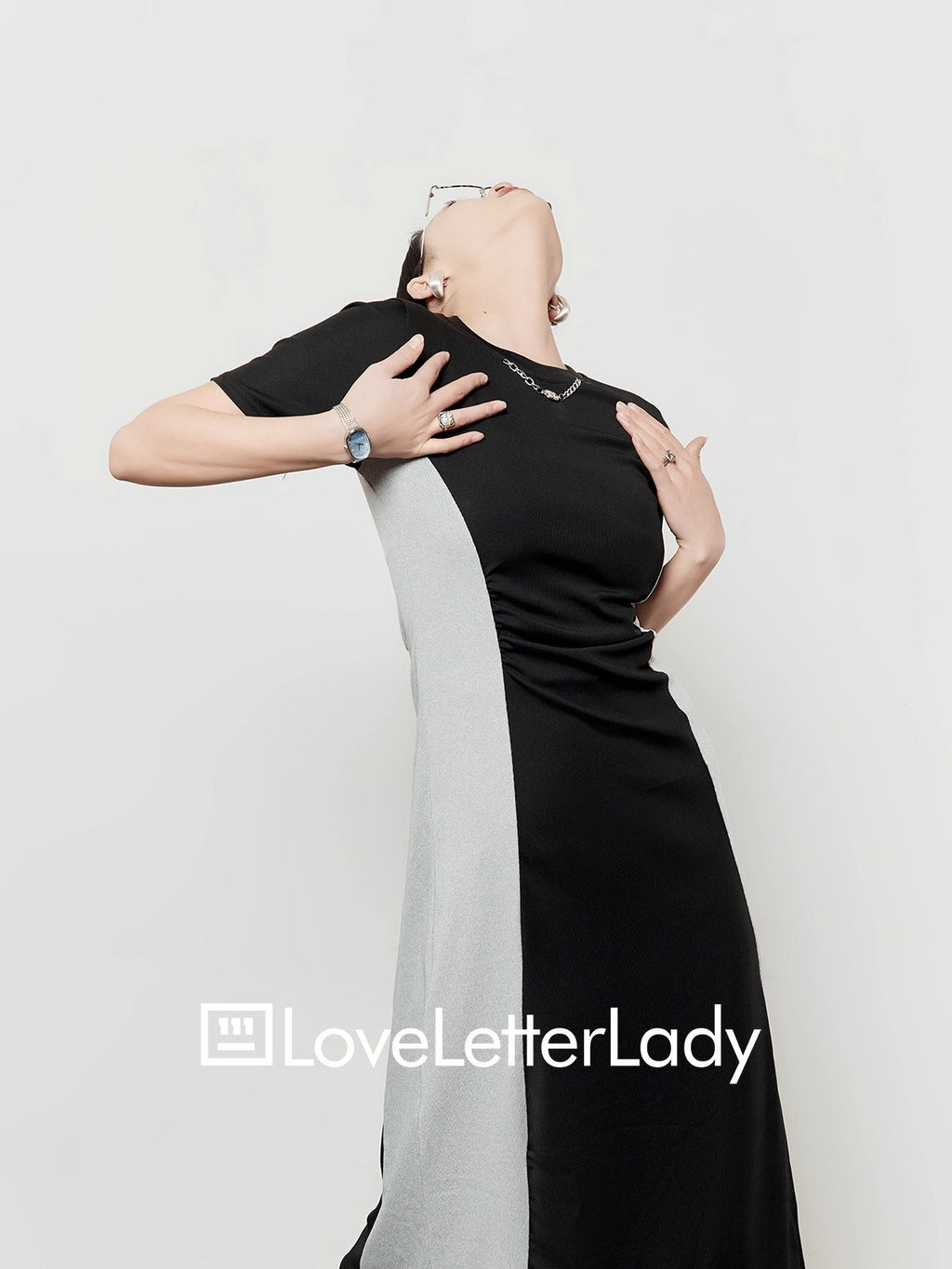 Artistic Color Block Waist T-Shirt Style Elegant Summer Dress
 [ID:0048OP]