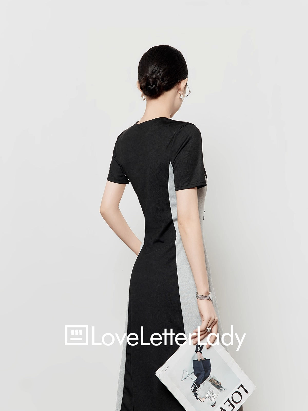 Artistic Color Block Waist T-Shirt Style Elegant Summer Dress
 [ID:0048OP]
