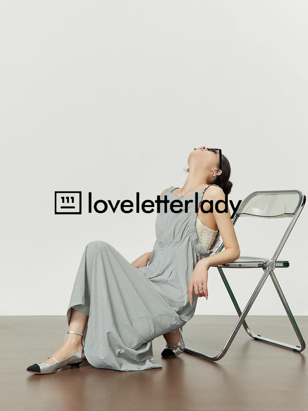 Light Gray Stitch Pleated Utility Style Summer Casual Dress
 [ID:0049OP]