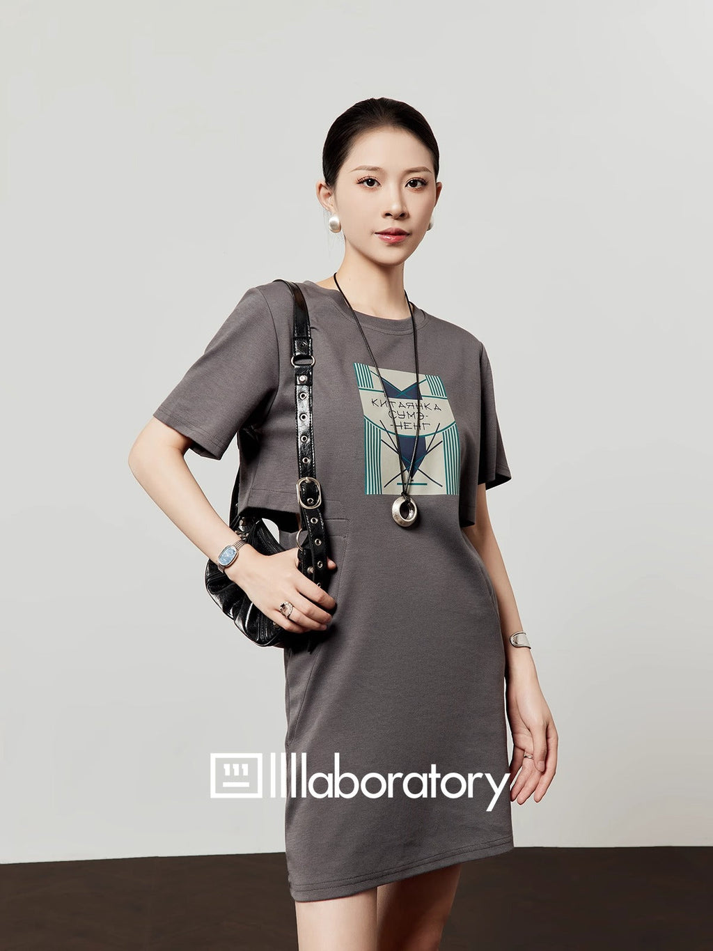 Oak Ash Hollow Out Waist T-Shirt Dress for Women 2025 [ID:0051OP]