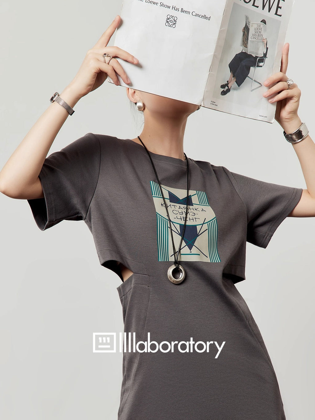 Oak Ash Hollow Out Waist T-Shirt Dress for Women 2025 [ID:0051OP]