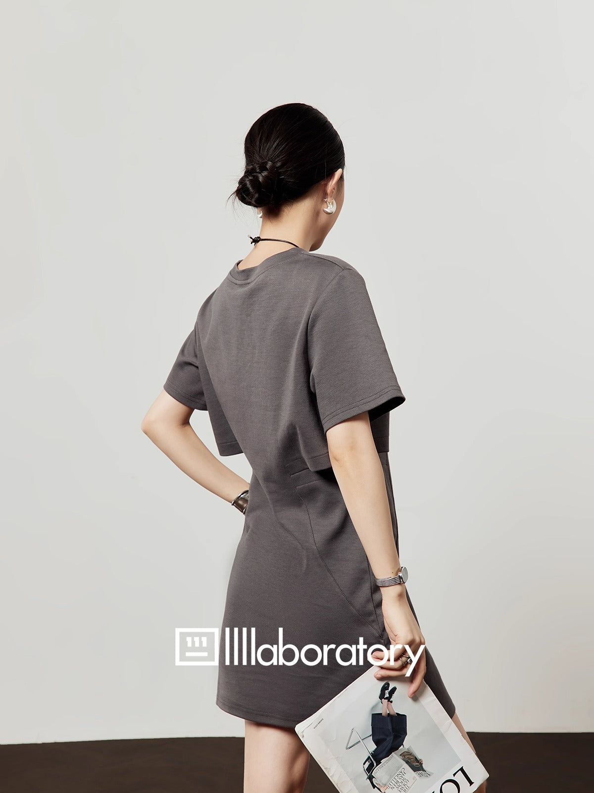 Oak Ash Hollow Out Waist T-Shirt Dress for Women 2025 [ID:0051OP]