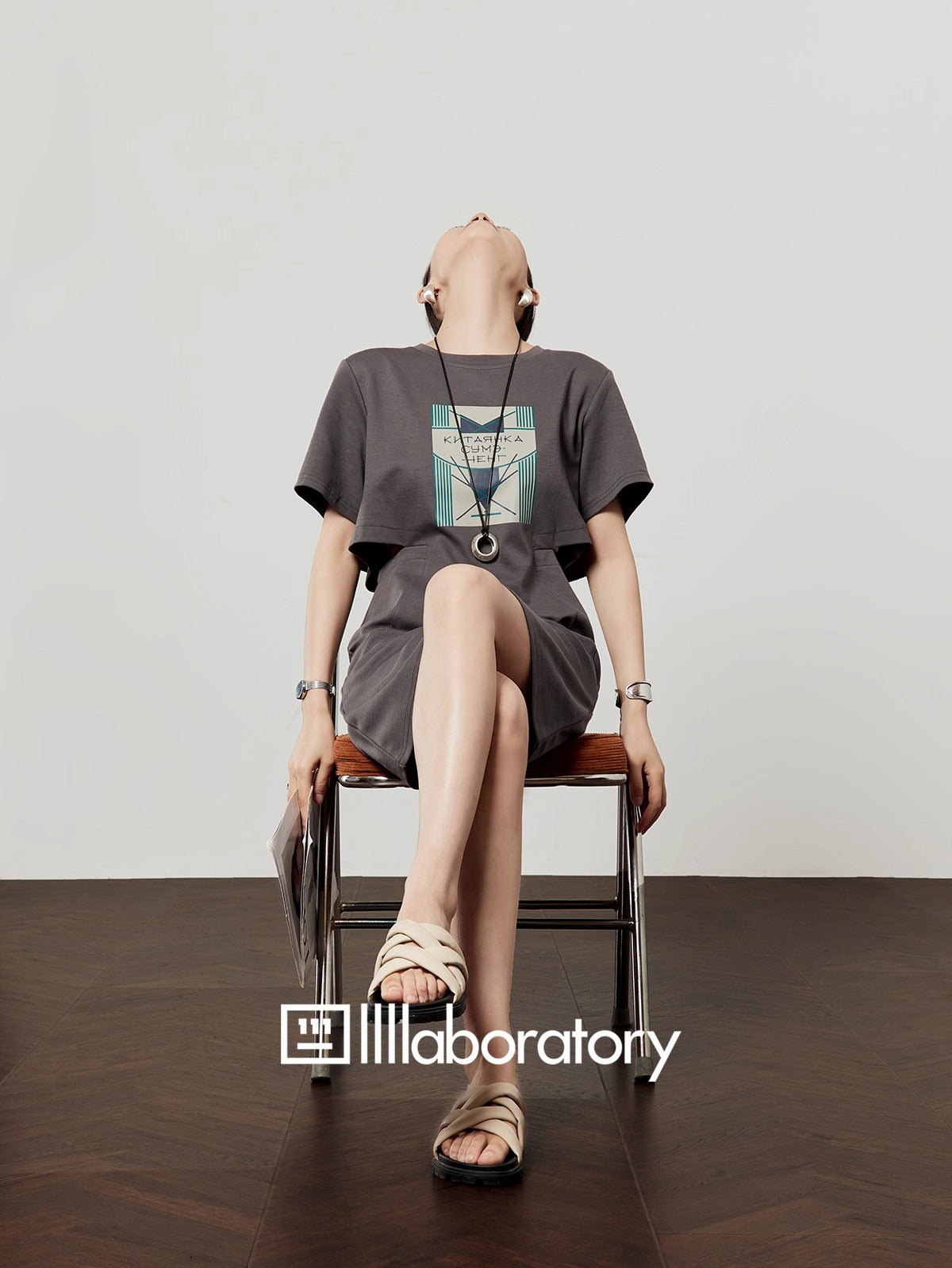 Oak Ash Hollow Out Waist T-Shirt Dress for Women 2025 [ID:0051OP]