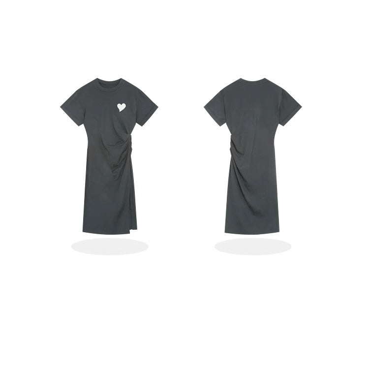 Summer Midi Slim Fit Slit Waist Design Women T-Shirt
 [ID:0052OP]