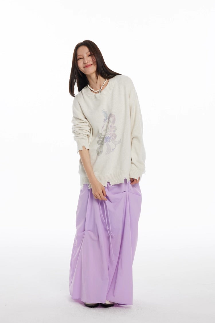 Snake Year Limited Retro Print Knit Women Sweater
 [ID:0055TO]