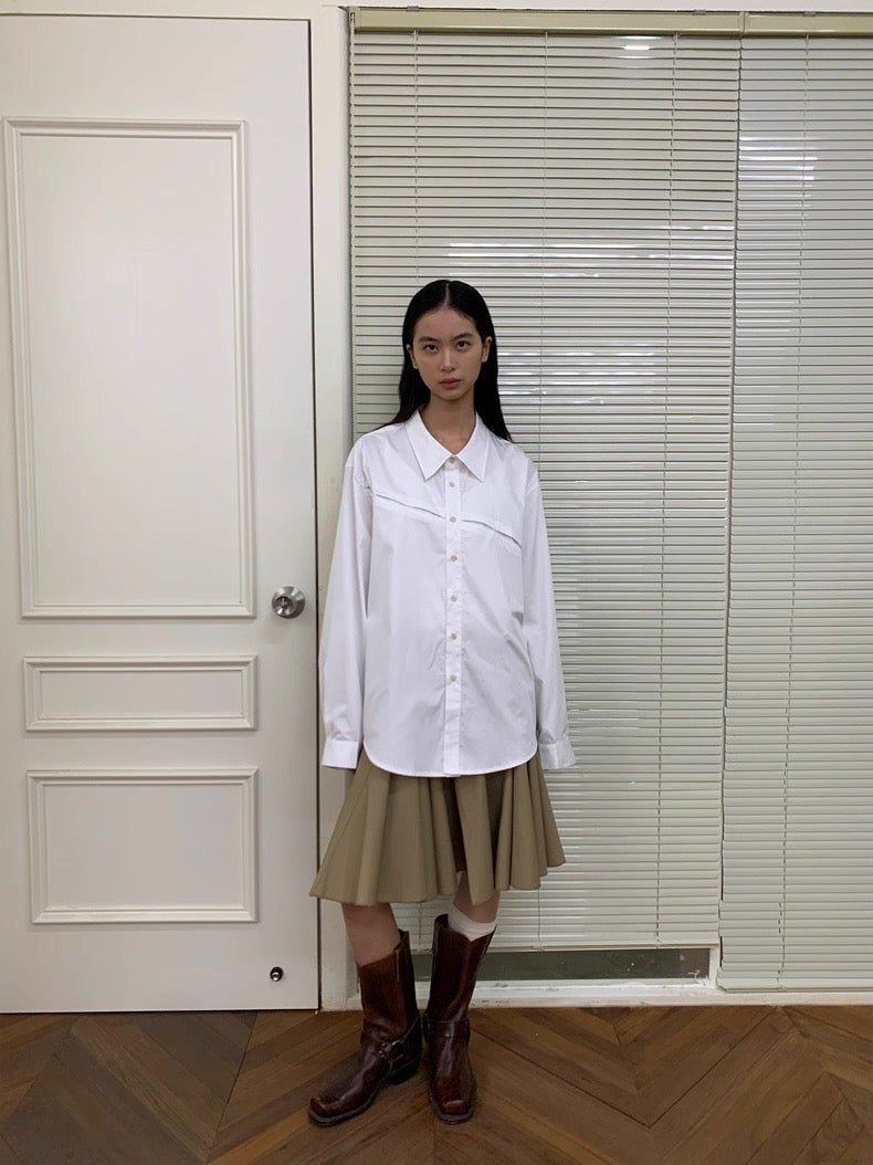 Offset Wave Button-Up Shirt