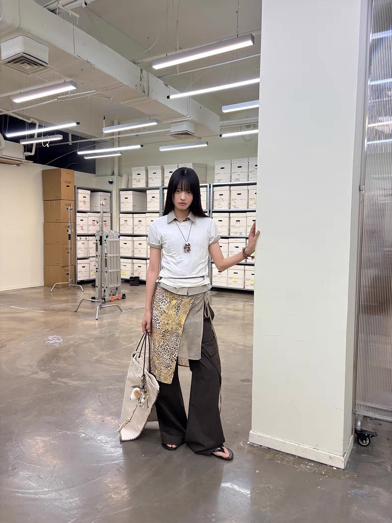 Diagonal Bellows Pocket Trousers in Deep Khaki or Off-White