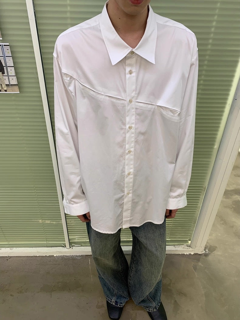 Offset Wave Button-Up Shirt