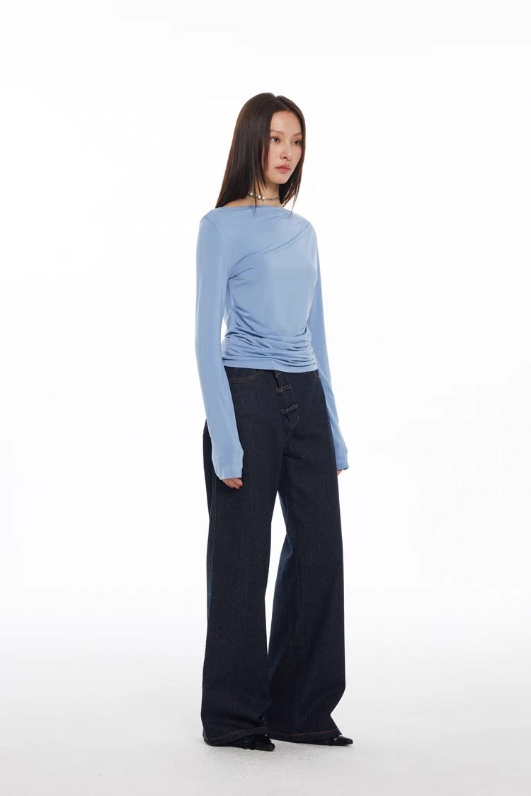 Qing Indigo Hook Waist Jeans