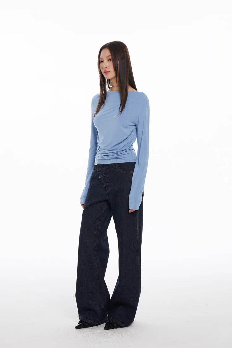 Qing Indigo Hook Waist Jeans