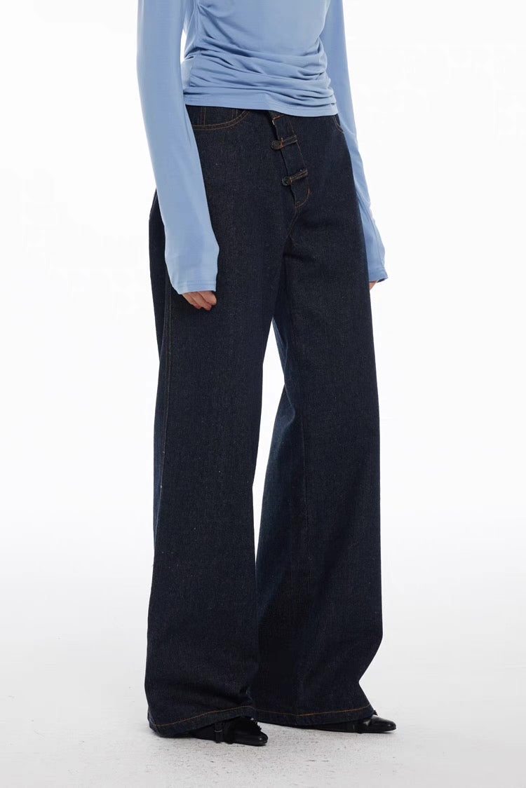 Qing Indigo Hook Waist Jeans