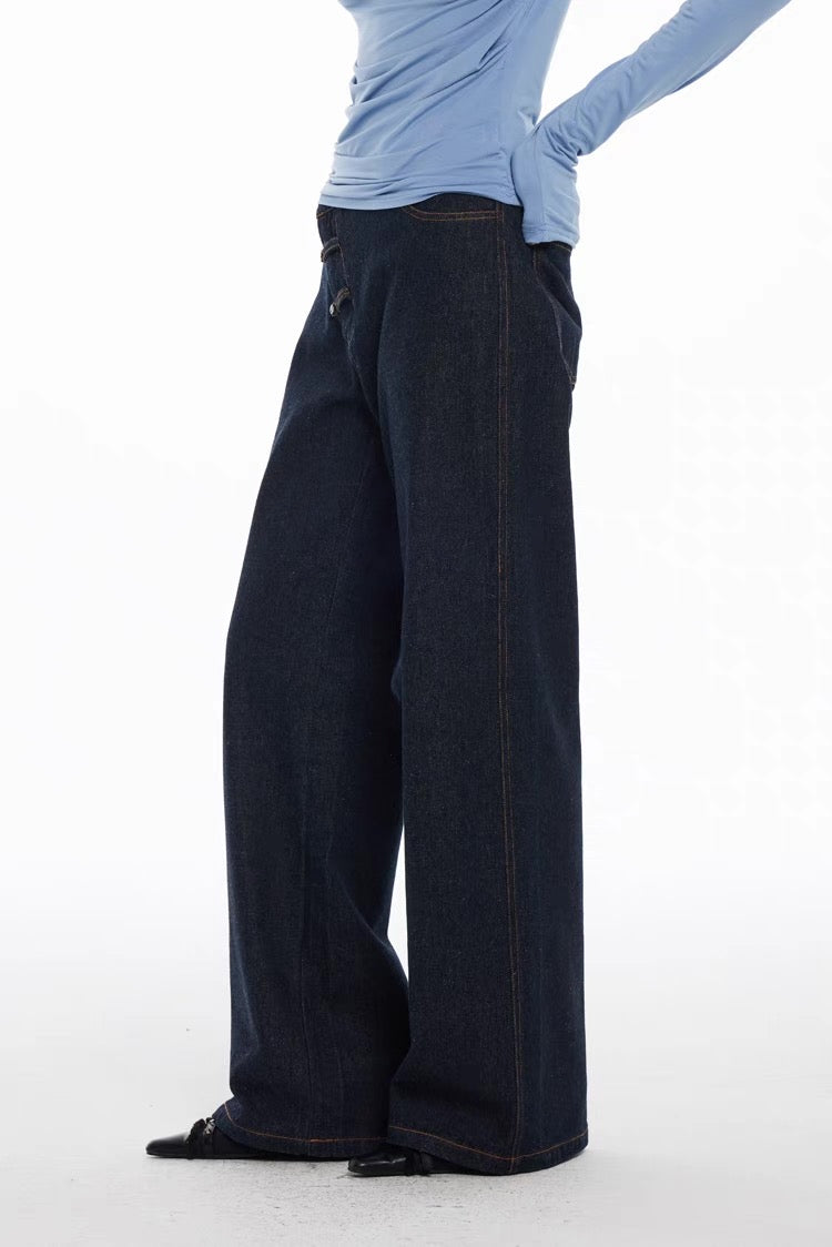 Qing Indigo Hook Waist Jeans