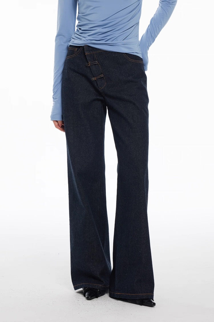 Qing Indigo Hook Waist Jeans