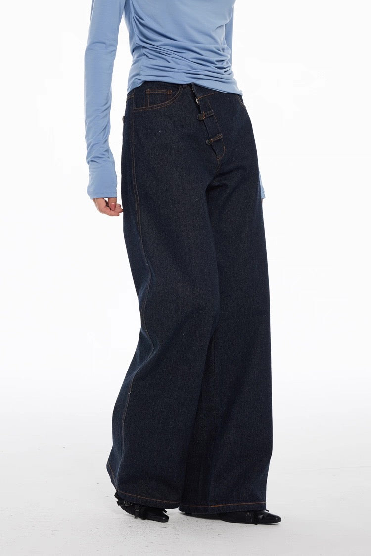 Qing Indigo Hook Waist Jeans
