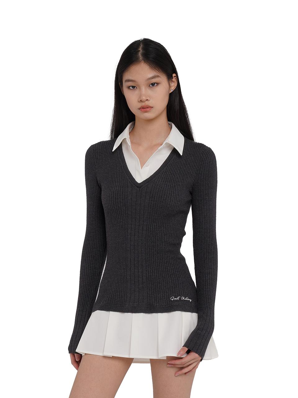 Knitted Shirt With Pleated Skirt Dress
