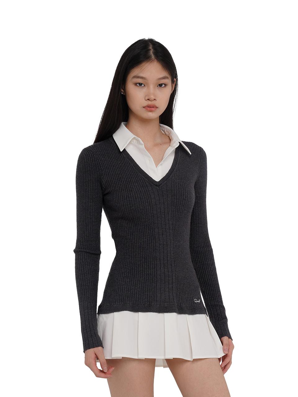 Knitted Shirt With Pleated Skirt Dress
