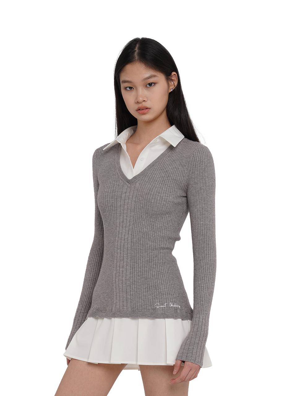 Knitted Shirt With Pleated Skirt Dress